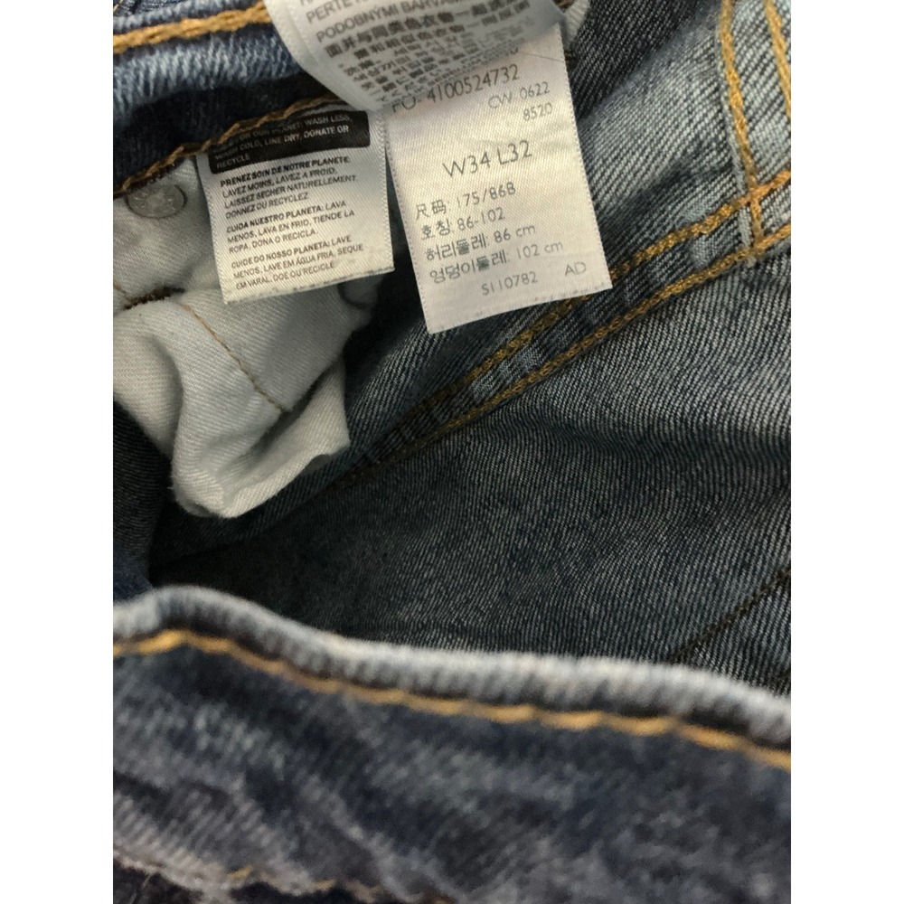 Levis 505 Mens Regular Fit Straight Leg Jeans Medium Wash Blue 34x32 - Picture 3 of 10
